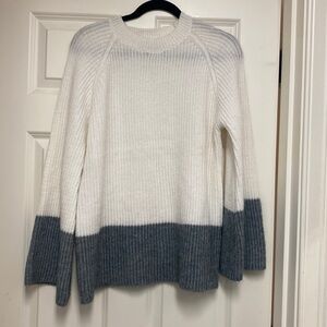 Gray and white sweater